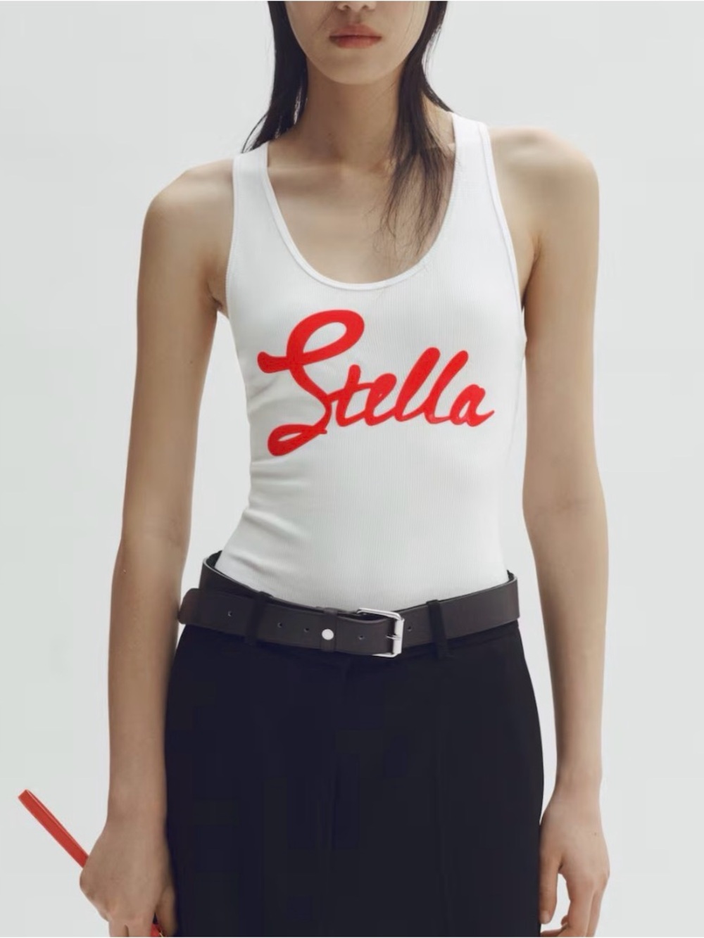 Stella McCartney H&M White Ribbed bodysuit with printed motif